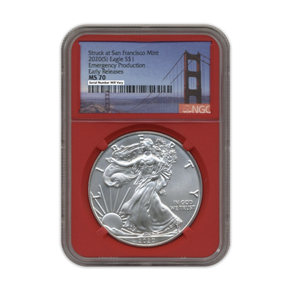 2020(S) Silver Eagle - Emergency Production Early Releases - NGC MS70 Red Core