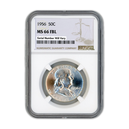 1956 Franklin Silver Half Dollar - NGC MS66 FBL