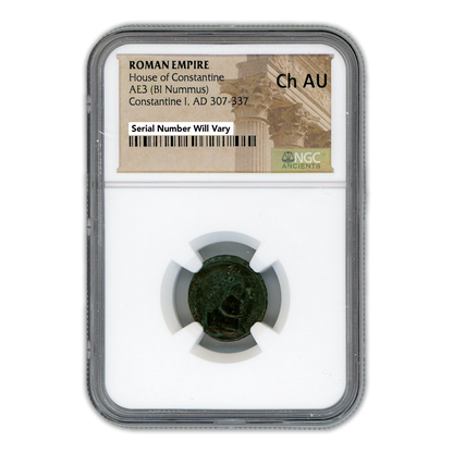 Ancient Roman Bronze Coin- House of Constantine - Constantine I - NGC Choice AU