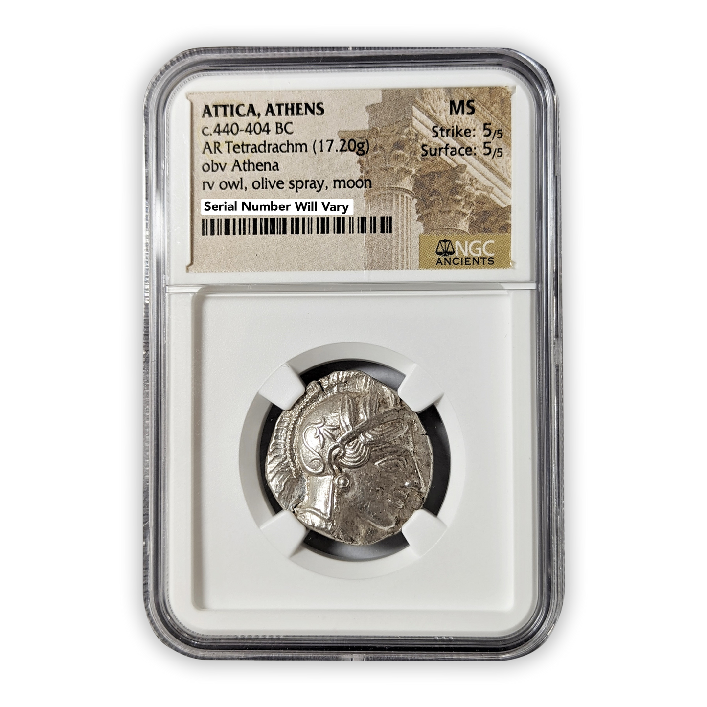 Athens Athena Owl Tetradrachm Ancient Silver Coin - NGC MS 5/5
