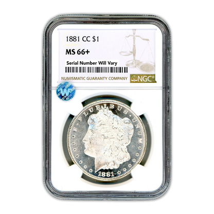 1881-CC Morgan Silver Dollar Carson City - MS66+ Sight White - CoinsTV