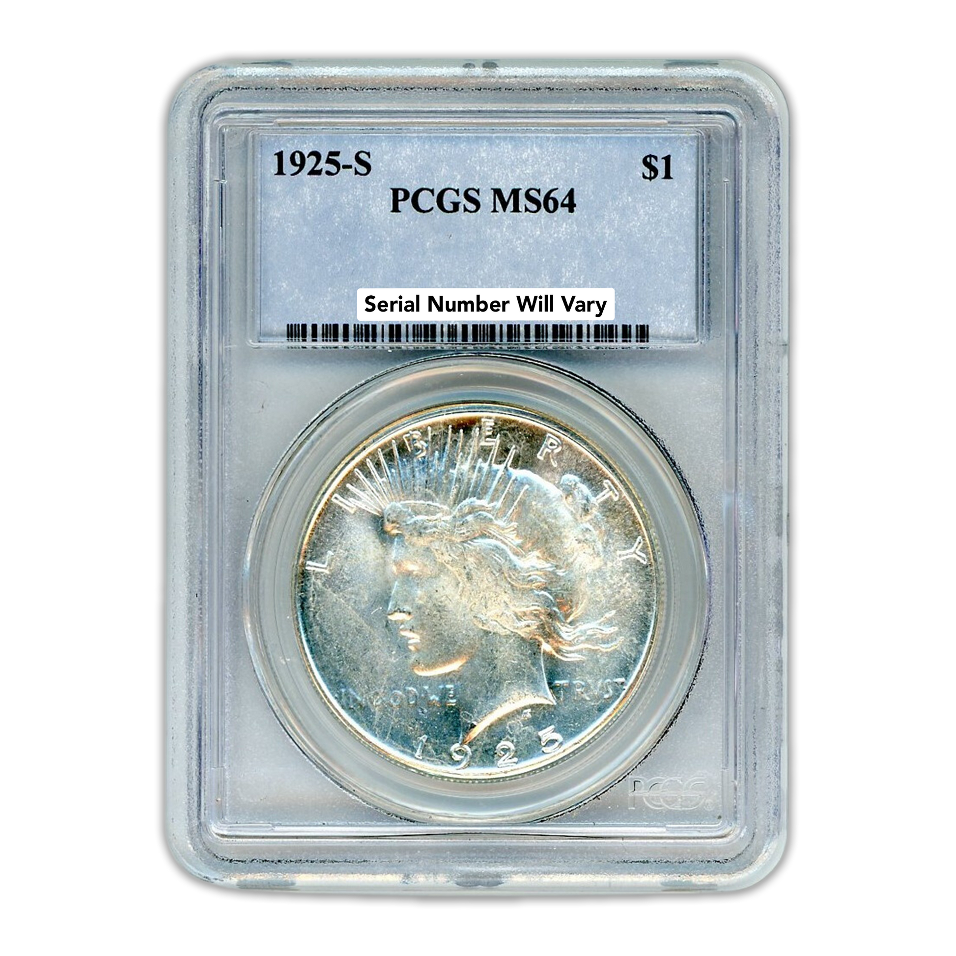 1925-S Peace Silver Dollar San Francisco - PCGS MS64 - CoinsTV