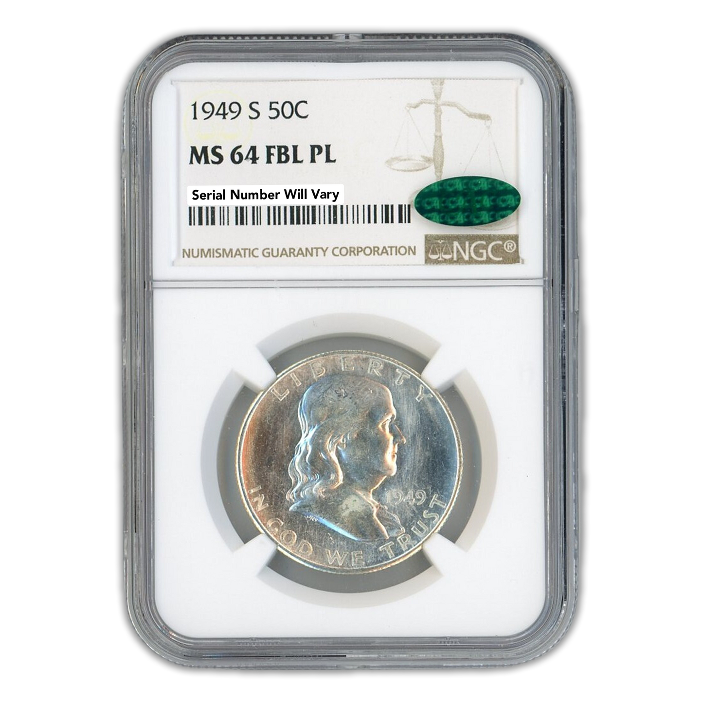 1949-S Morgan Silver Half Dollar - NGC MS64 FBL PL CAC Label