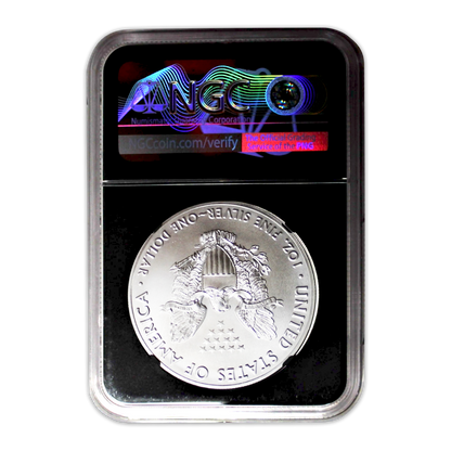 2020(S) Silver Eagle - NGC MS70 Emergency Production First Day of Issue - Black Core Mercanti Label