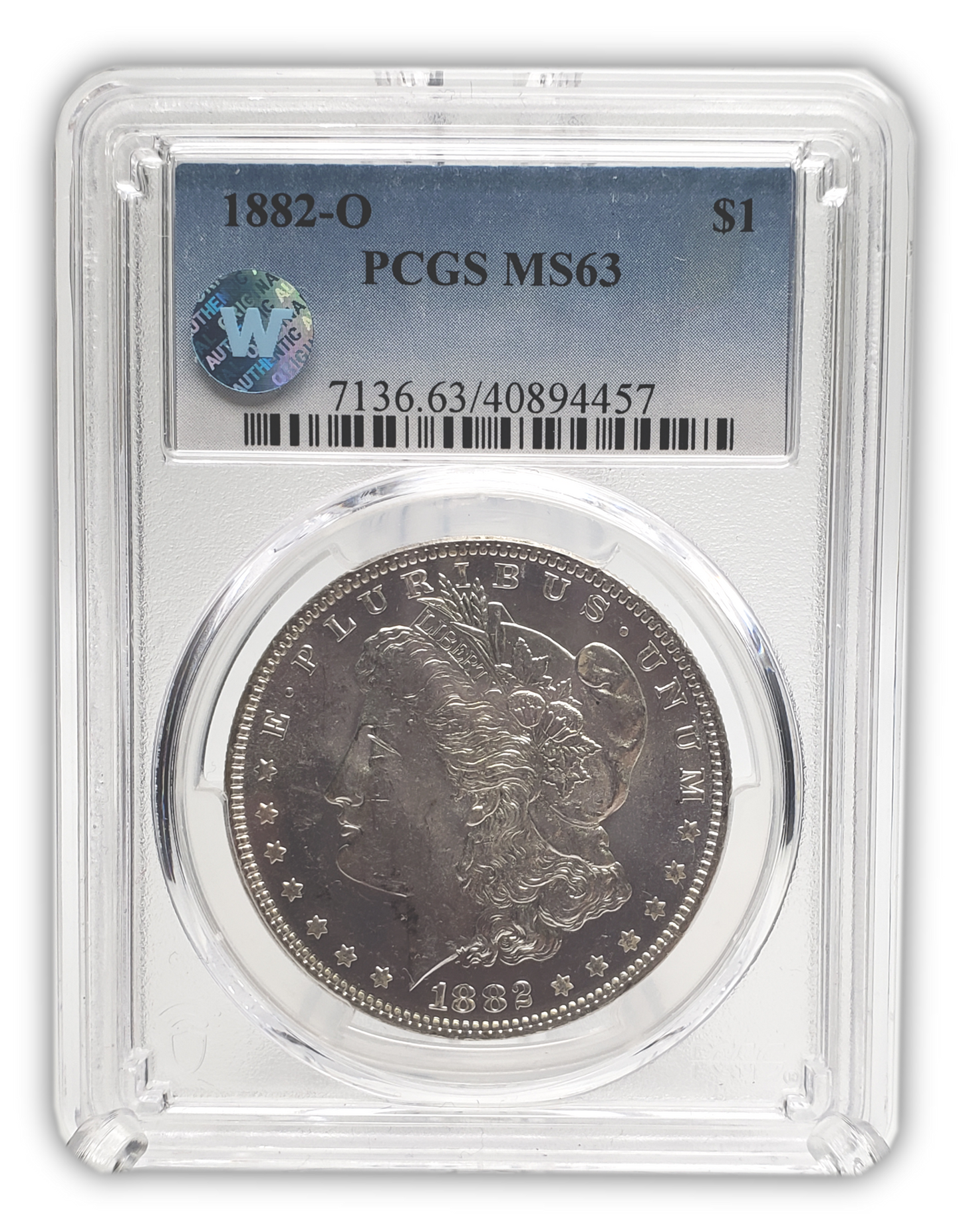 1882 Morgan Silver Dollar New Orleans - PCGS MS63 Sight White - CoinsTV