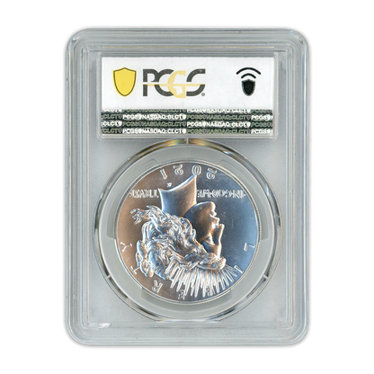 2021 Peace Silver Dollar - Mint Error Struck Thru Reverse - PCGS MS69 100th Anniversary Label