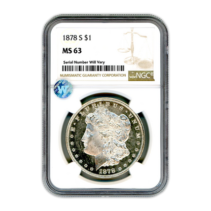 1878 Morgan Silver Dollar San Francisco - NGC MS63 Sight White