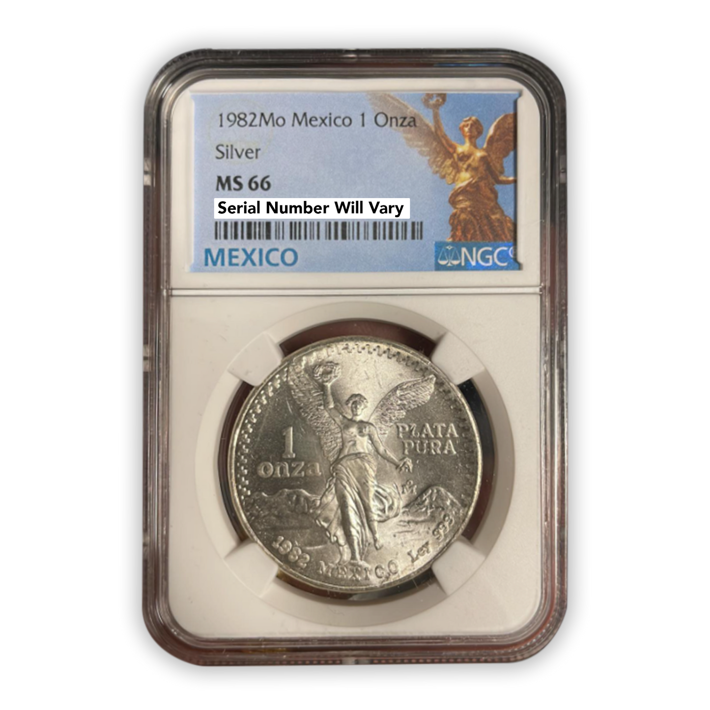 1982 Mexican Libertad - 1oz Silver  NGC MS66