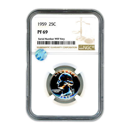 1959 Washington Silver Quarter Philadelphia - NGC PF69 Sight White