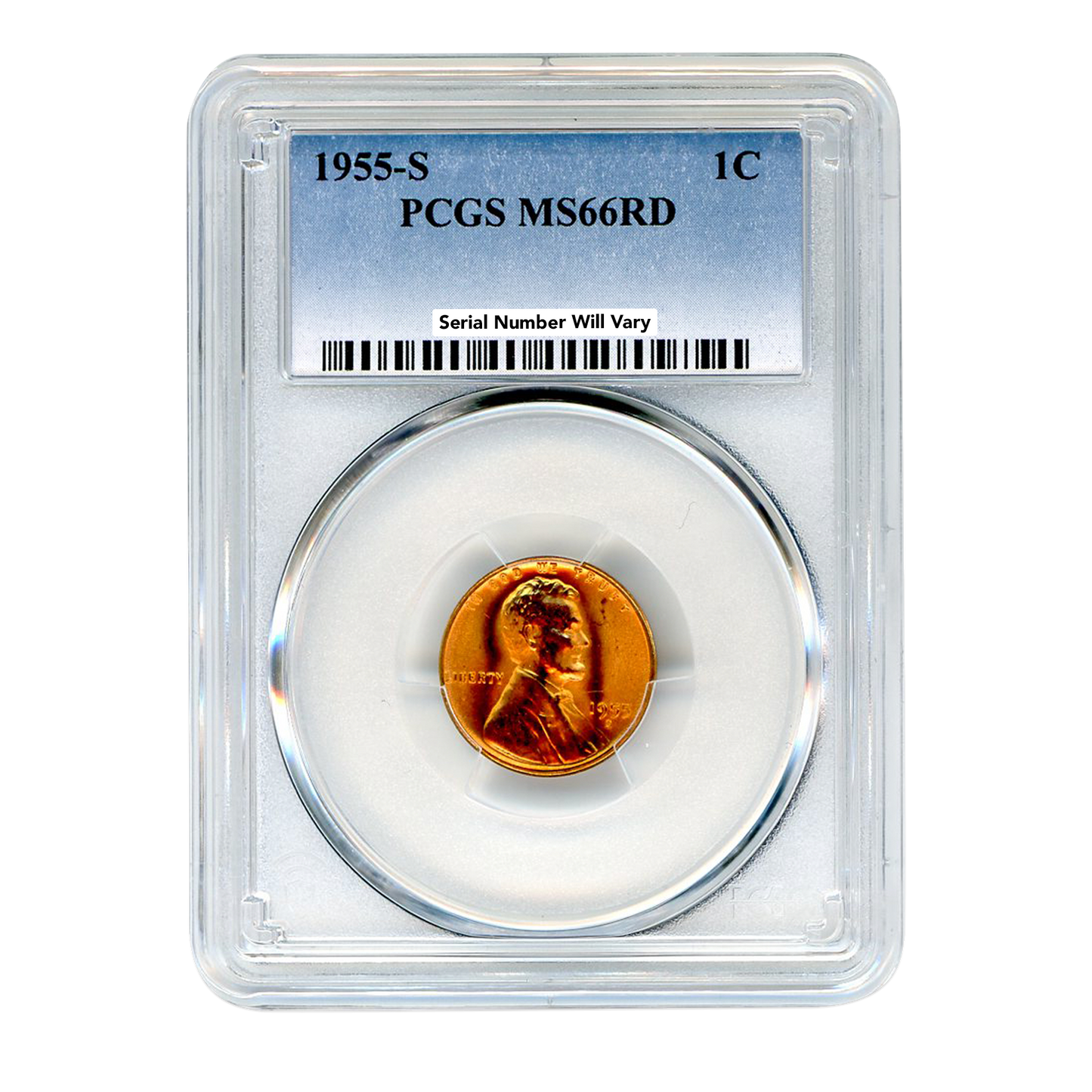 1955 Lincoln Wheat Cent San Francisco PCGS MS66 RD