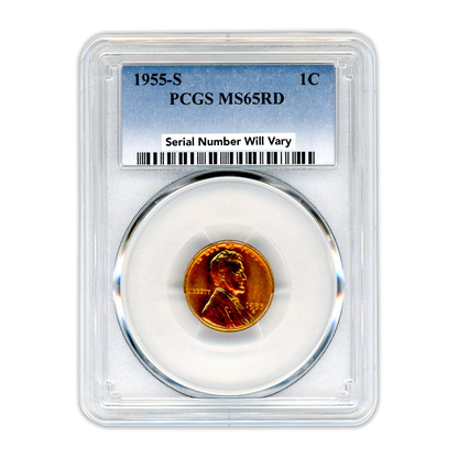 1955 Lincoln Wheat Cent San Francisco PCGS MS65 RD