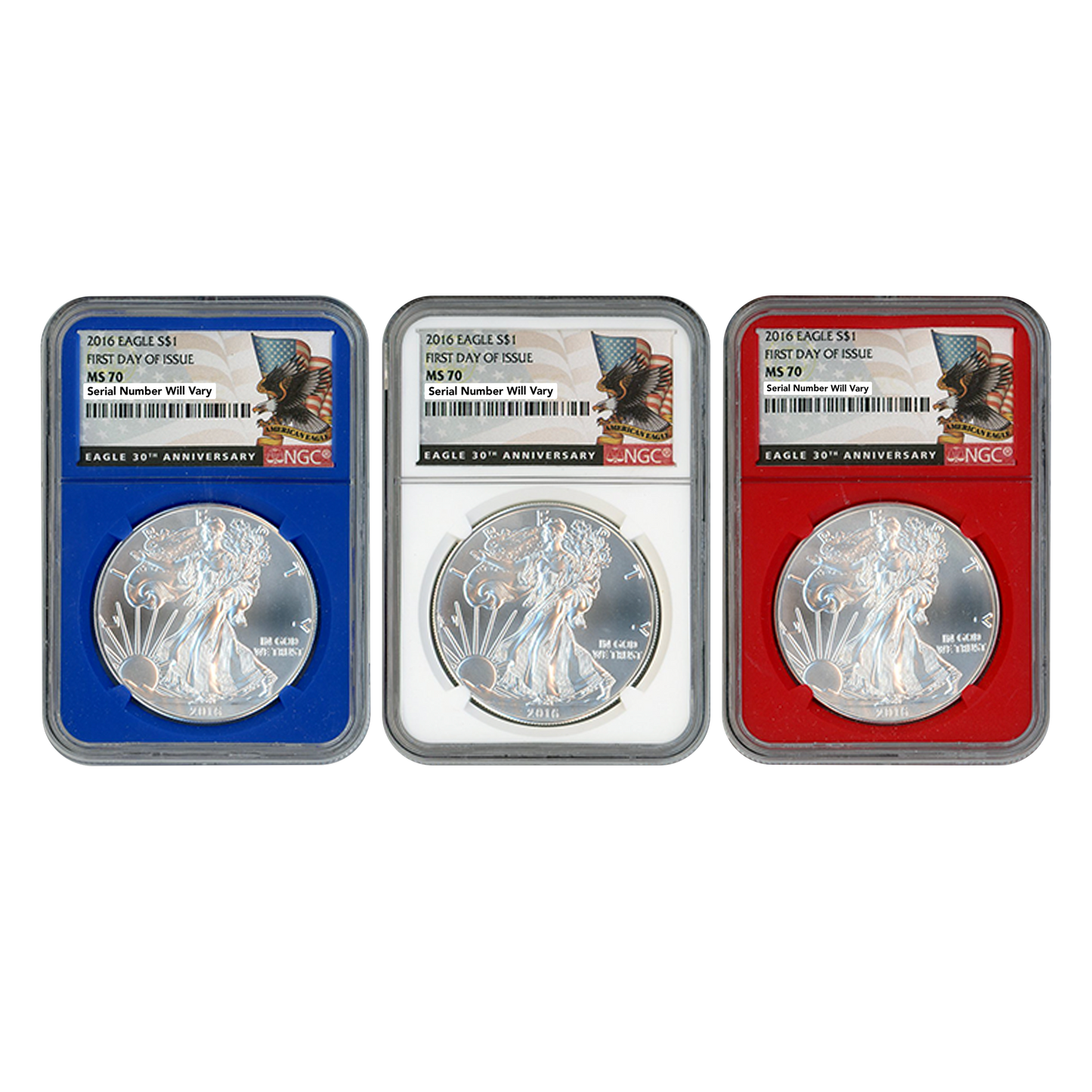 NGC MS70 First Day of Issue - Patriotic Red White & Blue Core Grab Bag