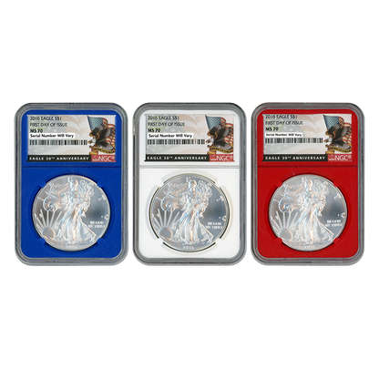 NGC MS70 First Day of Issue - Patriotic Red White & Blue Core Grab Bag