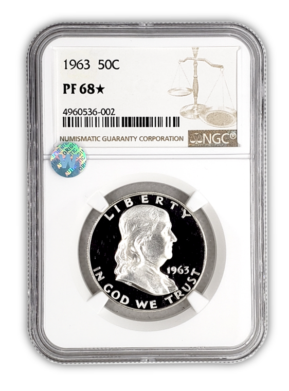1963 Franklin Silver Half Dollar - NGC PF68 Star Sight White - CoinsTV