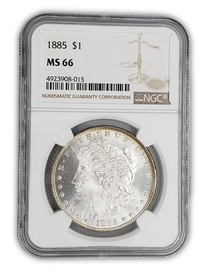 1885 Morgan Silver Dollar Philadelphia - NGC MS66