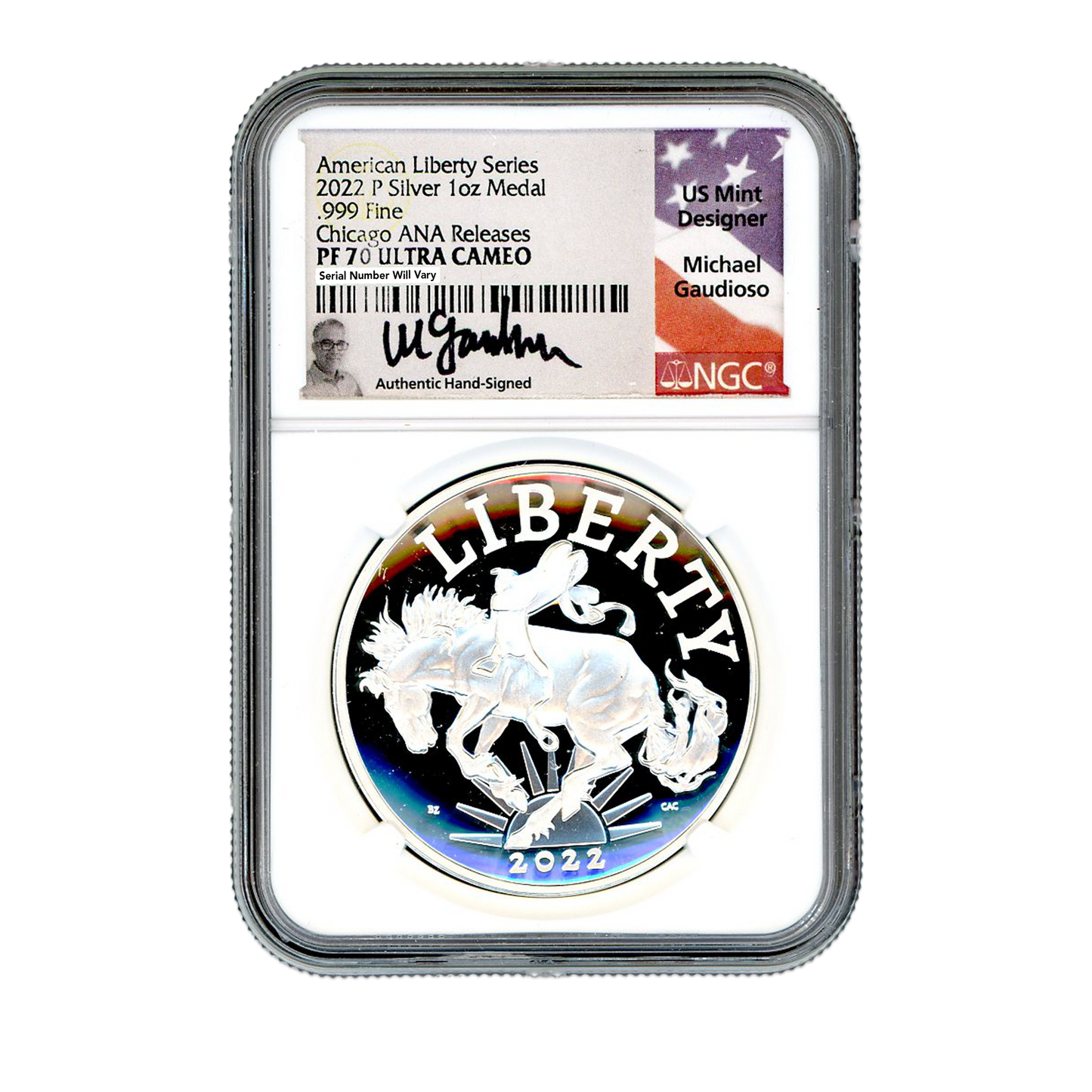 2022 P 1 Oz Silver Liberty Medal - Chicago ANA Releases NGC PF70 Ultra Cameo Gaudioso Label