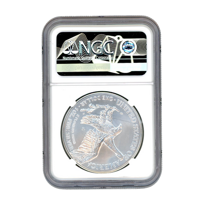 2022 W Burnished Silver Dollar Eagle - NGC MS70 First Day Issue Mercanti Label