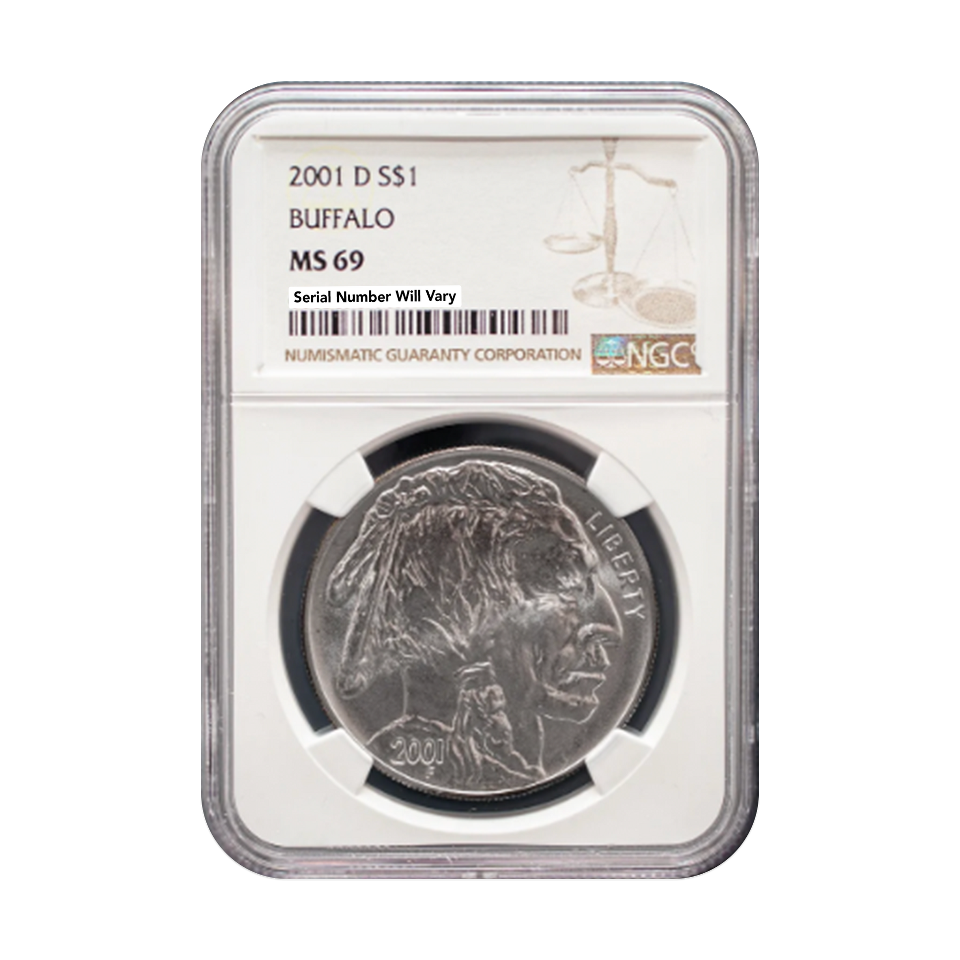 2001 Buffalo Silver Dollar Denver NGC MS69 - CoinsTV