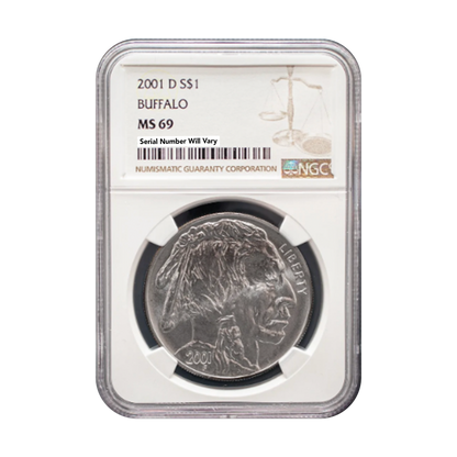 2001 Buffalo Silver Dollar Denver NGC MS69 - CoinsTV