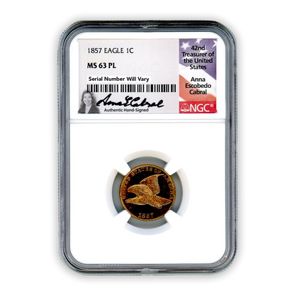 1857 Flying Eagle Cent - NGC MS63 PL