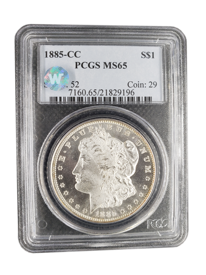 1885 Morgan Silver Dollar - Carson City PCGS MS65 Sight White