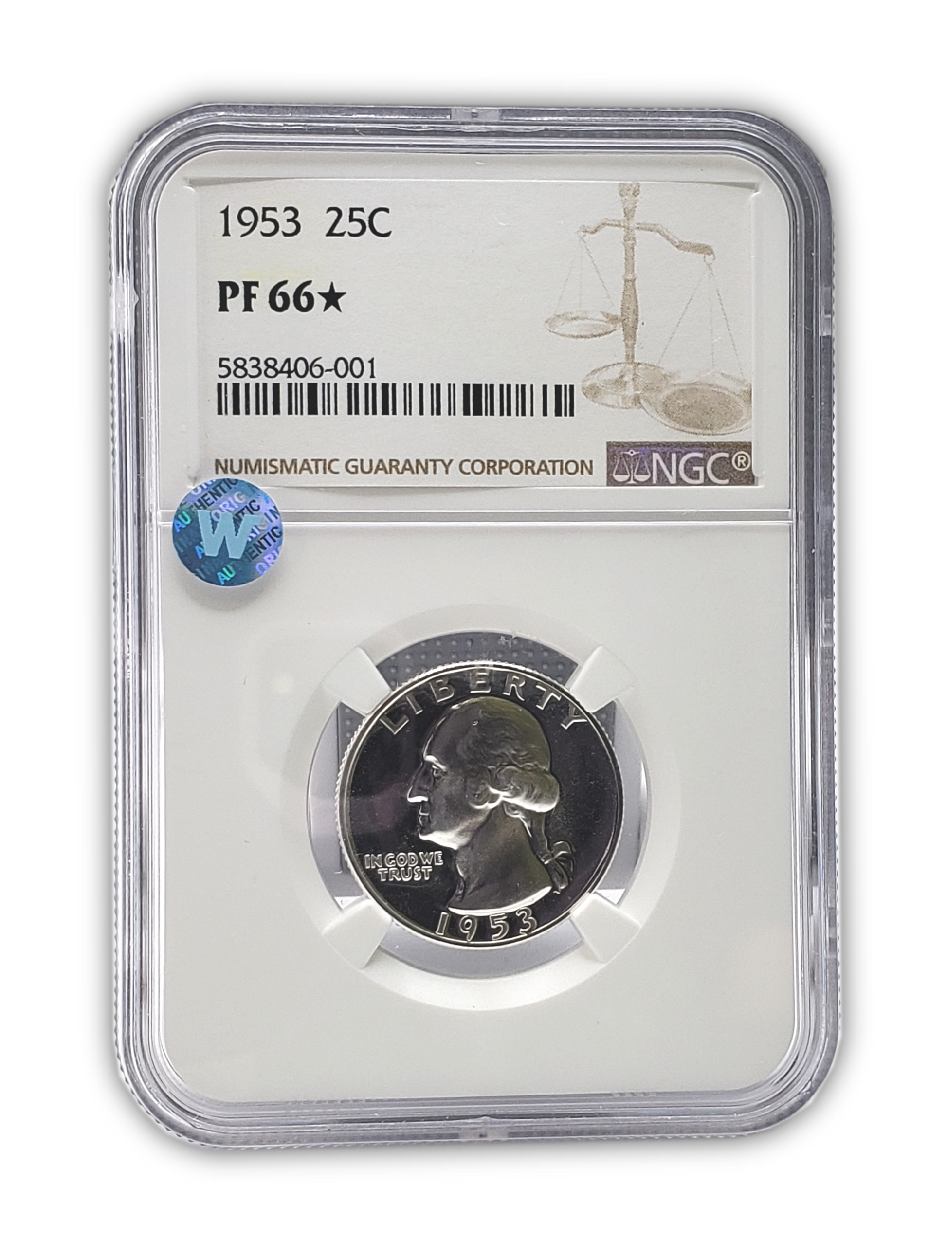 1953 Washington Silver Quarter Philadelphia - NGC - PF66 Star Sight White - CoinsTV