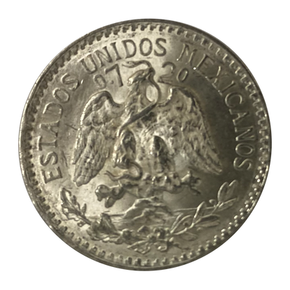 Mexican Fifty Centavos Cap & Rays - .720 Silver - Slider Quality