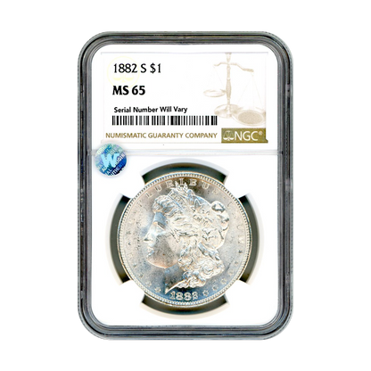 1882 Morgan Silver Dollar San Francisco - NGC MS65 Sight White - CoinsTV