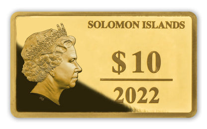 2022 Solomon Islands - World Cup Al Bayt Stadium 1/100oz Gold Prooflike