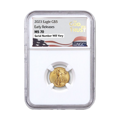 2023 $5 Gold Eagle in God We Trust Label - NGC MS70 Early Releases