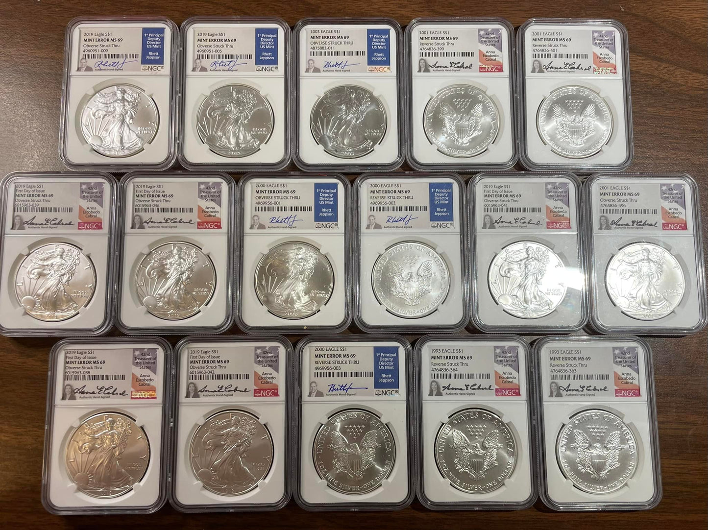 Grab Bag - NGC Certified Silver Eagle Struck Through Errors - Signature Labels