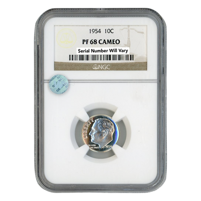 1954 Roosevelt Dime - NGC PF68 Cameo Sight White