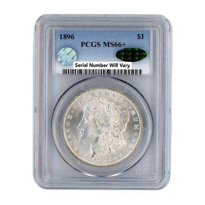 1896 Morgan Silver Dollar Philadelphia - CAC Label - PCGS MS66+ Sight White