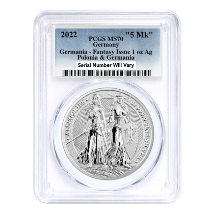 2022 1 oz Polonia & Germania Allegories Silver Coin - PCGS MS70
