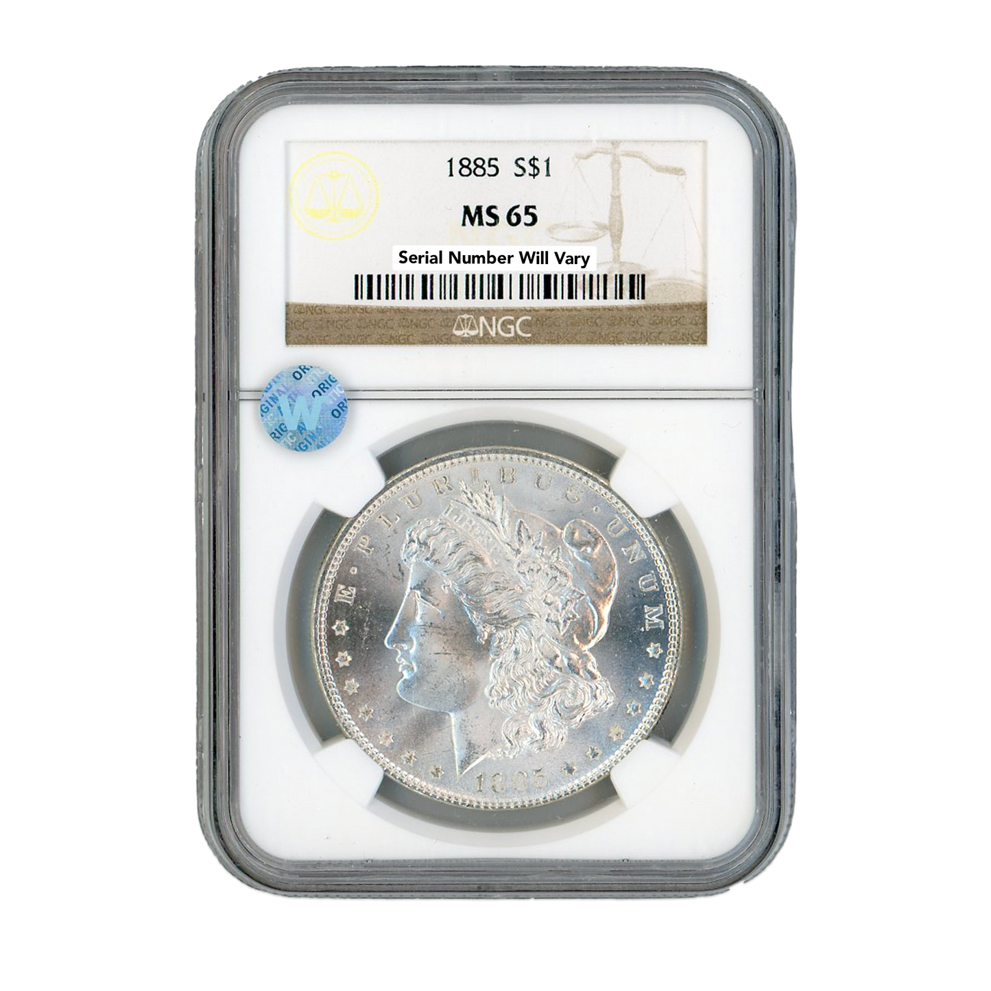 1885 Morgan Silver Dollar Philadelphia - NGC MS65 Sight White