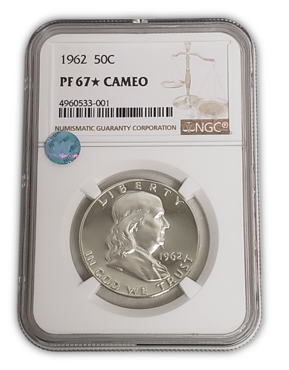 1962 Franklin Silver Half Dollar - NGC PR67 Cameo Star Sight White - CoinsTV