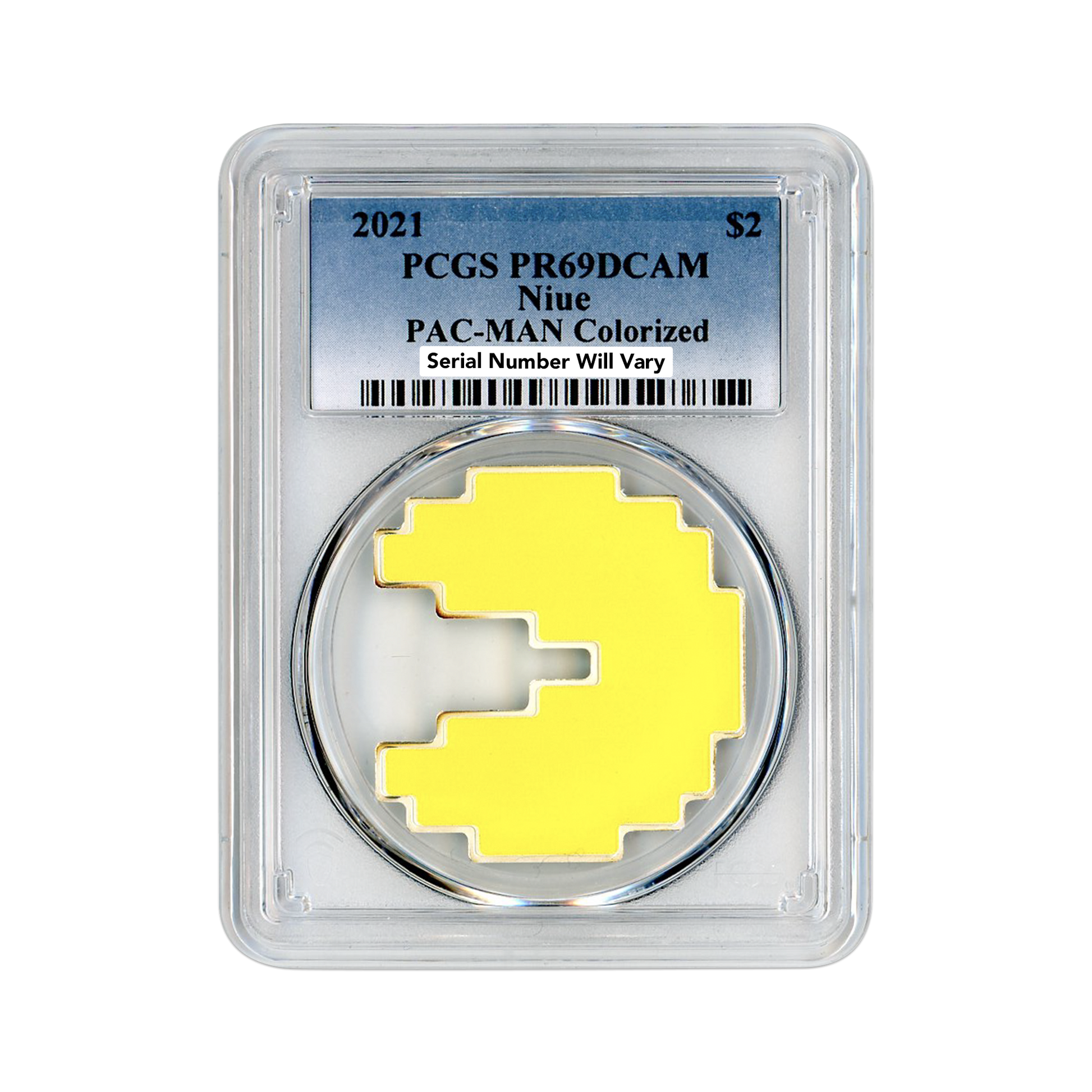 2021 PAC-MAN 40th Anniversary 1oz Silver Colorized Coin - PCGS PR69DCAM - CoinsTV