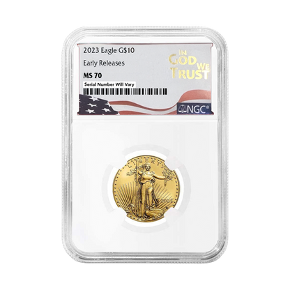 2023 $10 Gold Eagle in God We Trust Label - NGC MS70 Early Releases