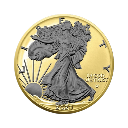 2023 Silver Eagle Reverse Black Ruthenium & Gold Enhanced 1 oz Silver - CoinsTV