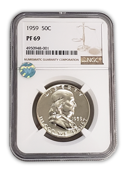 1959 Franklin Silver Half Dollar - NGC PF69 Sight White