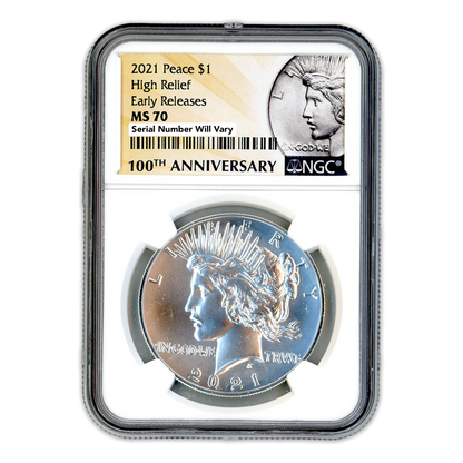 2021 Peace Silver Dollar High Relief - Early Releases - NGC MS70