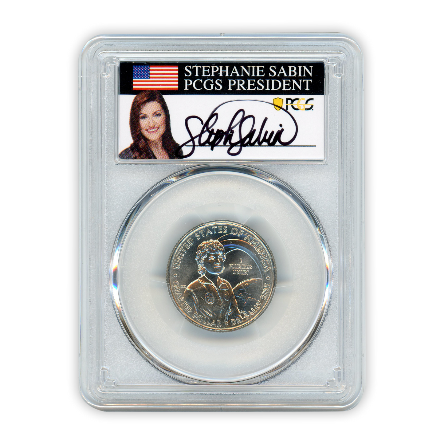 2022-P Quarter Interior Die Break - 1st Day of Issue - Dr. Sally Ride PCGS MS67