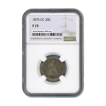 1875-CC Seated Liberty 20 Cent Silver Carson City - NGC F15