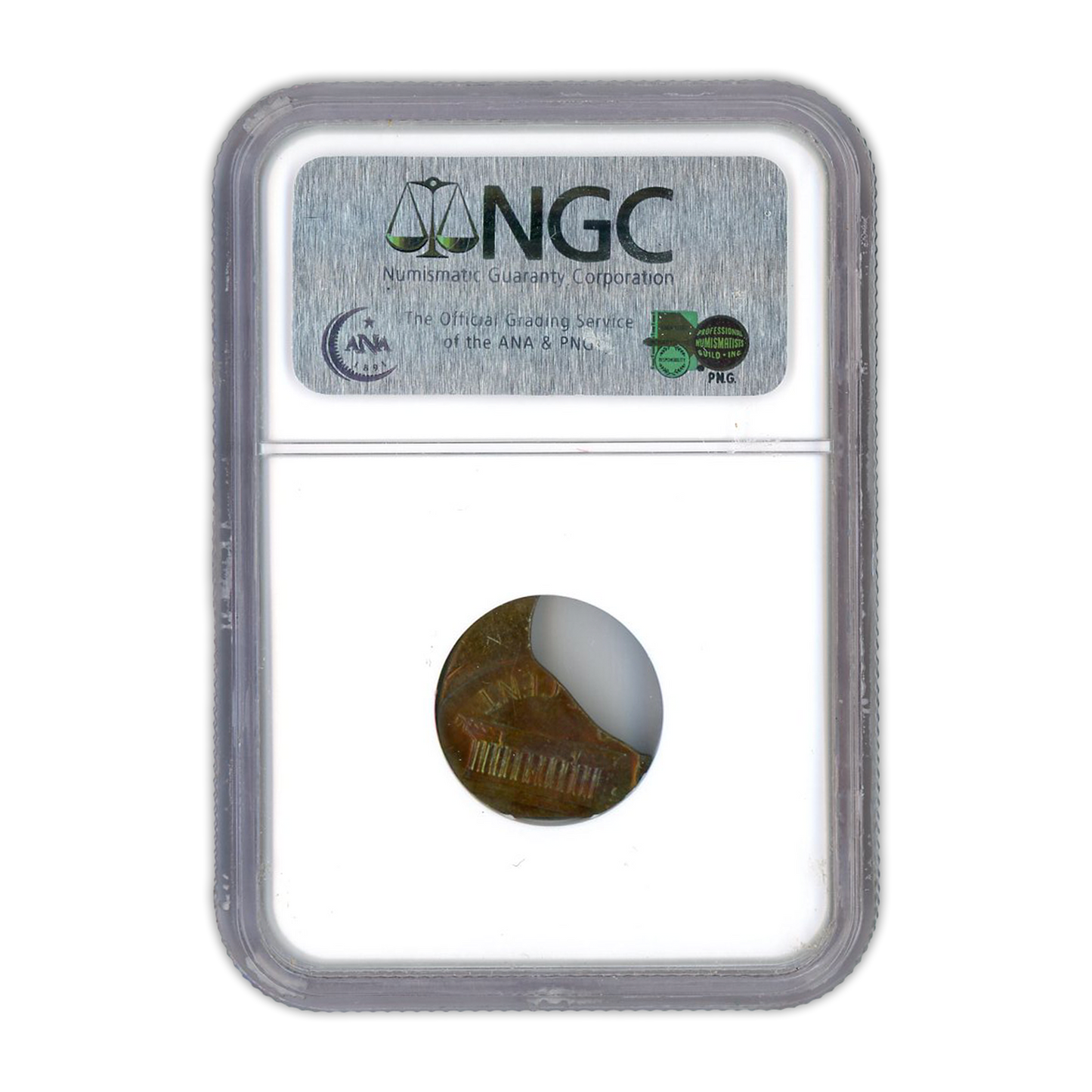 Lincoln Cent Struck Off Center On Curved Clip PL - Mint Error NGC MS66 RB