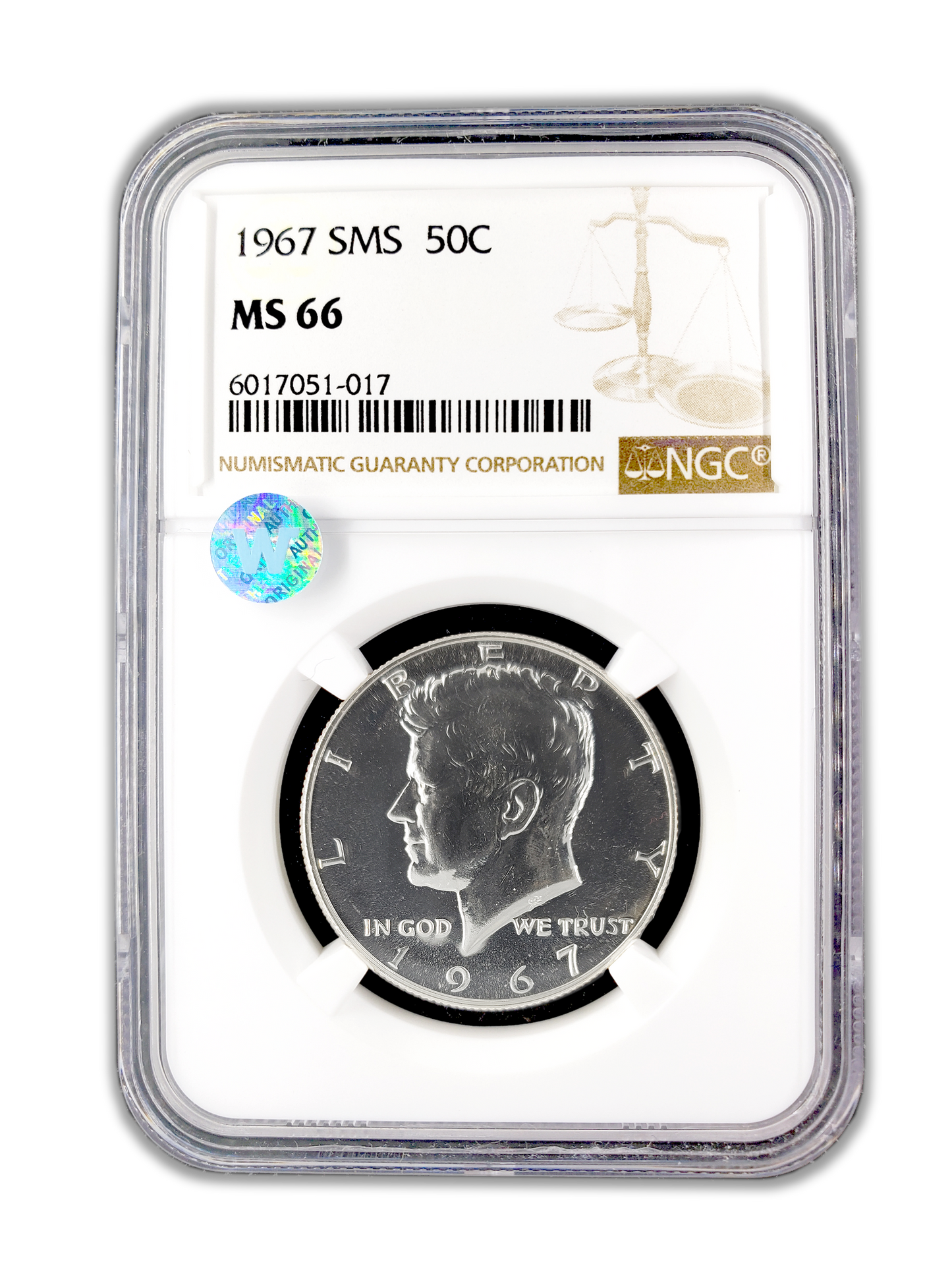 1967 Kennedy Half Dollar - Special Mint Set - NGC MS66 Sight White