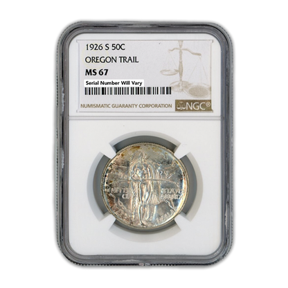 1926-S Oregon Trail Silver Half Dollar Commemorative MS67