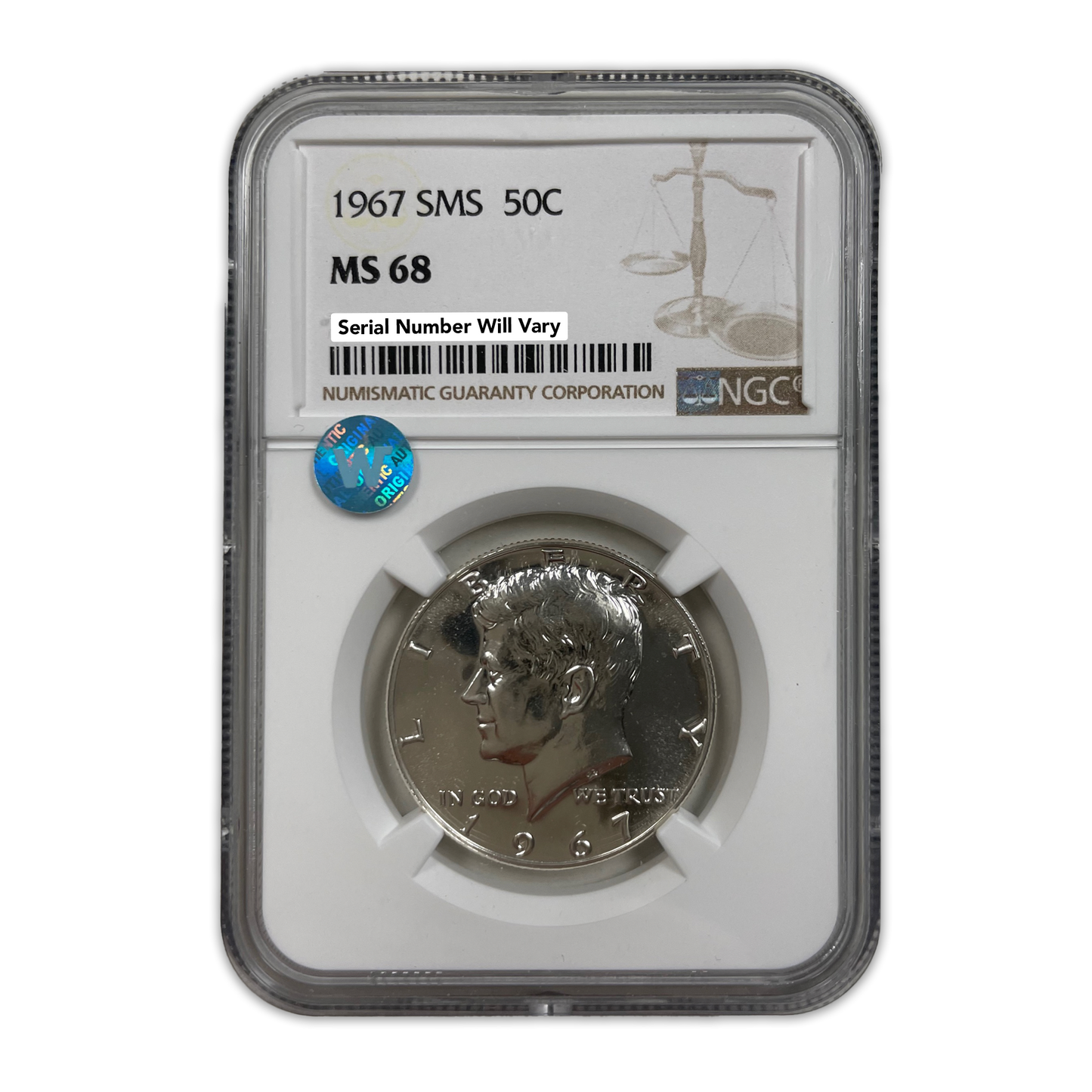 1967 Kennedy Half Dollar - Special Mint Set - NGC MS68 Sight White