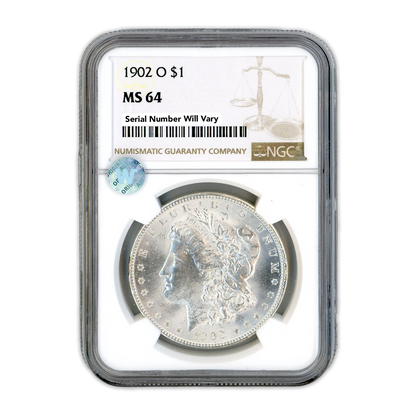 1902-O Morgan Silver Dollar San Francisco - NGC MS64 Sight White