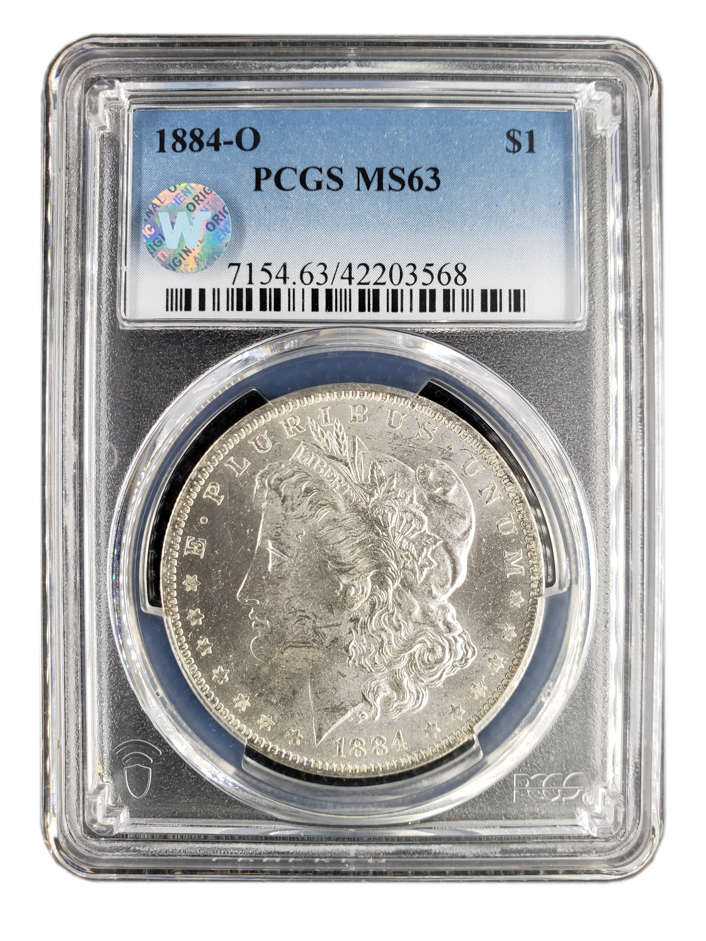 1884-O Morgan Silver Dollar New Orleans - PCGS MS63 Sight White