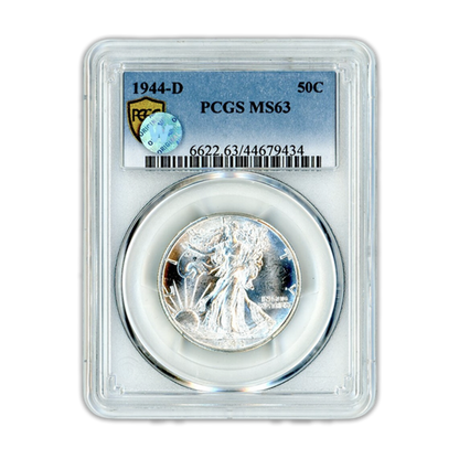 1944-D Walking Liberty Silver Half Dollar - PCGS MS63 Sight White